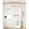 image:imageVEVOR Sliding Pocket Door Hardware Track Kit 5673 Pocket Door Track Kit with Soft Close Mechanism for Smooth and Quiet Sliding Easy to Install for 1 to 1 34 Thickness 30 Width Single Doorsilver6ftsingle doorsoft close