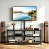 image:imageVEVOR TV Stand with Mount 453 Inch Corner TV Stand Console with Power Outlet for 3275 Inch TVs Height Adjustable Swivel Entertainment Center with Storage amp LED Lights for Living Room Black