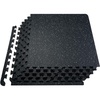 image:imageVEVOR 056Inch 48sqft 12 Tiles Gym Flooring for Home Gym Rubber Top with High Density EVA Foam 25 x 25In Gym Floor Exercise Equipment Mats Interlocking Gym Mats Puzzle Workout Mats Black amp GrayBlack  White