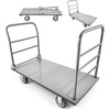 image:imageVEVOR Foldable Push Cart Dolly 660 lbs Load Capacity Folding Platform Truck with Swivel Wheels Moving Platform Hand Truck Flatbed Cart Space Saving Push Handle for Easy Storage 354 x 343 x 24 in480 x 240 x 362 in1220 x 610 x 920 mm
