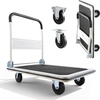image:imageVEVOR Foldable Push Cart Dolly 660 lbs Load Capacity Folding Platform Truck with Swivel Wheels Moving Platform Hand Truck Flatbed Cart Space Saving Push Handle for Easy Storage 354 x 343 x 24 in354 x 343 x 240 in 900 x 870 x 610 mm
