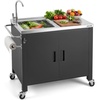image:imageVEVOR Outdoor Grill Cart with Storage Cabinet 531 Inch Grill Table Waterproof Kitchen Island with Stainless Steel Top Shelf and Wheels Movable Food Prep Station for Patio Bar Backyard BBQ38inch