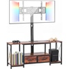 image:imageVEVOR TV Stand with Mount 472 Inch TV Stand Console with Power Outlet amp Storage Drawers for 3275 Inch TVs Height Adjustable Entertainment Center with LED Lights for Living Room Rustic Brown