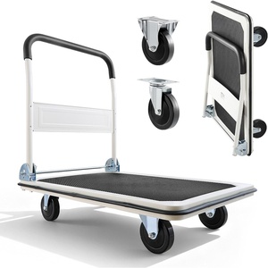 image:imageVEVOR Foldable Push Cart Dolly 660 lbs Load Capacity Folding Platform Truck with Swivel Wheels Moving Platform Hand Truck Flatbed Cart Space Saving Push Handle for Easy Storage 354 x 343 x 24 in354 x 343 x 240 in 900 x 870 x 610 mm