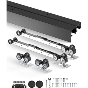 image:imageVEVOR Sliding Pocket Door Hardware Track Kit 5673 Pocket Door Track Kit with Soft Close Mechanism for Smooth and Quiet Sliding Easy to Install for 1 to 1 34 Thickness 30 Width Single Door8 Ft for 2 doors