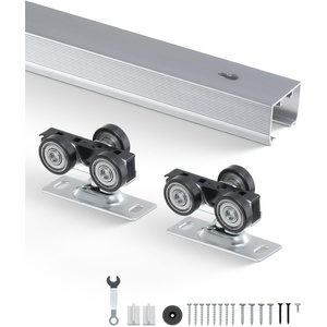 image:imageVEVOR Sliding Pocket Door Hardware Track Kit 5673 Pocket Door Track Kit with Soft Close Mechanism for Smooth and Quiet Sliding Easy to Install for 1 to 1 34 Thickness 30 Width Single Doorsilver5ftsingle door