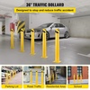 image:imageBestEquip Safety Bollard 3645 Safety Barrier Bollard 412 OD 36 Height Yellow Powder Coat Pipe Steel Safety Barrier with 4 Free Anchor Bolts for TrafficSensitive Area36Hx45D