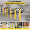 image:imageBestEquip Safety Bollard 3645 Safety Barrier Bollard 412 OD 36 Height Yellow Powder Coat Pipe Steel Safety Barrier with 4 Free Anchor Bolts for TrafficSensitive Area48Hx45D