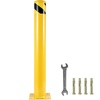 image:imageBestEquip Safety Bollard 3645 Safety Barrier Bollard 412 OD 36 Height Yellow Powder Coat Pipe Steel Safety Barrier with 4 Free Anchor Bolts for TrafficSensitive Area48Hx45D