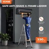 image:imageVEVOR 155 FT AFrame Telescoping Ladder  Portable Aluminum Ladder 330lb Load Capacity for Indoor Outdoor Roof amp RV Use11 FT
