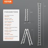 image:imageVEVOR 155 FT AFrame Telescoping Ladder  Portable Aluminum Ladder 330lb Load Capacity for Indoor Outdoor Roof amp RV Use167 FT