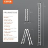 image:imageVEVOR 155 FT AFrame Telescoping Ladder  Portable Aluminum Ladder 330lb Load Capacity for Indoor Outdoor Roof amp RV Use19 FT