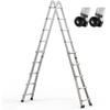 image:imageVEVOR 155 FT AFrame Telescoping Ladder  Portable Aluminum Ladder 330lb Load Capacity for Indoor Outdoor Roof amp RV Use19 FT