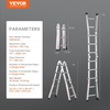 image:imageVEVOR 155 FT AFrame Telescoping Ladder  Portable Aluminum Ladder 330lb Load Capacity for Indoor Outdoor Roof amp RV Use95 FT