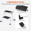image:imageVEVOR 1Step 330lbs Capacity Folding Steel Step Ladder Adjustable Height NonSlip Sturdy Step Stool for Adults Toddlers Offices RVs Bathrooms Bedrooms2Step