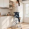 image:imageVEVOR 1Step 330lbs Capacity Folding Steel Step Ladder Adjustable Height NonSlip Sturdy Step Stool for Adults Toddlers Offices RVs Bathrooms Bedrooms4Step
