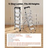 image:imageVEVOR 1Step 330lbs Capacity Folding Steel Step Ladder Adjustable Height NonSlip Sturdy Step Stool for Adults Toddlers Offices RVs Bathrooms Bedrooms5Step