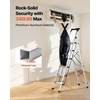image:imageVEVOR 1Step 330lbs Capacity Folding Steel Step Ladder Adjustable Height NonSlip Sturdy Step Stool for Adults Toddlers Offices RVs Bathrooms Bedrooms6Step