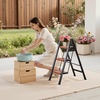 image:imageVEVOR 2 Step Ladder Folding Step Stool with Wide AntiSlip Pedal and Comfort Handgrip Lightweight 330 lbs Capacity Portable Aluminum Plant Support MultiUse for Adults Home Repairing CleaningBlack Frame Tubes  Wood Steps