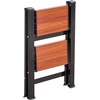 image:imageVEVOR 2 Step Ladder Folding Step Stool with Wide AntiSlip Pedal and Comfort Handgrip Lightweight 330 lbs Capacity Portable Aluminum Plant Support MultiUse for Adults Home Repairing CleaningBlack Frame Tubes  Wood Steps
