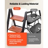 image:imageVEVOR 2 Step Ladder Folding Step Stool with Wide AntiSlip Pedal and Comfort Handgrip Lightweight 330 lbs Capacity Portable Aluminum Plant Support MultiUse for Adults Home Repairing CleaningBlack Frame Tubes  Wood Steps