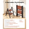 image:imageVEVOR 2 Step Ladder Folding Step Stool with Wide AntiSlip Pedal and Comfort Handgrip Lightweight 330 lbs Capacity Portable Aluminum Plant Support MultiUse for Adults Home Repairing CleaningBlack Frame Tubes  Wood Steps