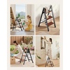 image:imageVEVOR 2 Step Ladder Folding Step Stool with Wide AntiSlip Pedal and Comfort Handgrip Lightweight 330 lbs Capacity Portable Aluminum Plant Support MultiUse for Adults Home Repairing CleaningBlack Frame Tubes  Wood Steps