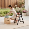 image:imageVEVOR 2 Step Ladder Folding Step Stool with Wide AntiSlip Pedal and Comfort Handgrip Lightweight 330 lbs Capacity Portable Aluminum Plant Support MultiUse for Adults Home Repairing CleaningBlack Frame Tubes  Wood Steps