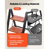 image:imageVEVOR 2 Step Ladder Folding Step Stool with Wide AntiSlip Pedal and Comfort Handgrip Lightweight 330 lbs Capacity Portable Aluminum Plant Support MultiUse for Adults Home Repairing CleaningBlack Frame Tubes  Wood Steps