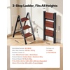 image:imageVEVOR 2 Step Ladder Folding Step Stool with Wide AntiSlip Pedal and Comfort Handgrip Lightweight 330 lbs Capacity Portable Aluminum Plant Support MultiUse for Adults Home Repairing CleaningBlack Frame Tubes  Wood Steps