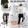 image:imageVEVOR 3 Step Ladder Folding Step Stool with Wide AntiSlip Pedal and Comfort Handgrip Lightweight 600 lbs Capacity Portable Steel Ladder MultiUse for Kitchen Home Household and Office Black1Step with Handle