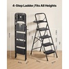 image:imageVEVOR 3 Step Ladder Folding Step Stool with Wide AntiSlip Pedal and Comfort Handgrip Lightweight 600 lbs Capacity Portable Steel Ladder MultiUse for Kitchen Home Household and Office Black183 x 358 x 57 inExpanded