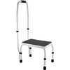 image:imageVEVOR 3 Step Ladder Folding Step Stool with Wide AntiSlip Pedal and Comfort Handgrip Lightweight 600 lbs Capacity Portable Steel Ladder MultiUse for Kitchen Home Household and Office Black1Step with Handle