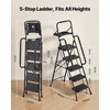image:imageVEVOR 3 Step Ladder Folding Step Stool with Wide AntiSlip Pedal and Comfort Handgrip Lightweight 600 lbs Capacity Portable Steel Ladder MultiUse for Kitchen Home Household and Office Black209 x 419 x 685 inExpanded
