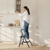 image:imageVEVOR 3 Step Ladder Folding Step Stool with Wide AntiSlip Pedal and Comfort Handgrip Lightweight 600 lbs Capacity Portable Steel Ladder MultiUse for Kitchen Home Household and Office Black183x205x303in465x520x770mmExpanded