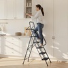image:imageVEVOR 3 Step Ladder Folding Step Stool with Wide AntiSlip Pedal and Comfort Handgrip Lightweight 600 lbs Capacity Portable Steel Ladder MultiUse for Kitchen Home Household and Office Black209 x 419 x 685 inExpanded