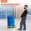 image:imageVEVOR 55 Gallon Drum Dolly 1200 Pounds Capacity Oil Drum Cart with 3 SmoothRolling Wheels and LaborSaving Handle Heavy Duty Q235 Steel Barrel Drum Dollies for Garages Warehouse Workshop
