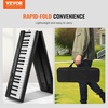 image:imageVEVOR 61 Folding Keyboard Bluetooth amp MIDI Portable Electronic Digital Foldable Piano with Sustain Pedal Touch Sensitive Lighted Keys Bag Rechargeable for Beginners Teens Adults White88 Key Black  with Headphones