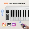 image:imageVEVOR 61 Folding Keyboard Bluetooth amp MIDI Portable Electronic Digital Foldable Piano with Sustain Pedal Touch Sensitive Lighted Keys Bag Rechargeable for Beginners Teens Adults White61 Key White  with Lighted Keys
