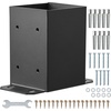image:imageVEVOR 6x6 Post Base 2 Pcs Inner Size 59x555 inch  150x141 mm Post Brackets Heavy Duty Carbon Steel Decking Posts Wood Posts Brackets for Pavilion Deck Railing Support Deck Base Plate Black4x4 2pc