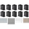 image:imageVEVOR 6x6 Post Base 2 Pcs Inner Size 59x555 inch  150x141 mm Post Brackets Heavy Duty Carbon Steel Decking Posts Wood Posts Brackets for Pavilion Deck Railing Support Deck Base Plate Black4x4 10pc