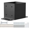 image:imageVEVOR 6x6 Post Base 2 Pcs Inner Size 59x555 inch  150x141 mm Post Brackets Heavy Duty Carbon Steel Decking Posts Wood Posts Brackets for Pavilion Deck Railing Support Deck Base Plate Black6x6 4pc