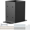 image:imageVEVOR 6x6 Post Base 2 Pcs Inner Size 59x555 inch  150x141 mm Post Brackets Heavy Duty Carbon Steel Decking Posts Wood Posts Brackets for Pavilion Deck Railing Support Deck Base Plate Black4x4 4pc