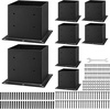 image:imageVEVOR 6x6 Post Base 4 Pcs Inner Size 56x56 inch  142x142 mm Post Brackets Heavy Duty Carbon Steel Decking Posts Wood Posts Brackets for Pavilion Deck Railing Support Deck Base Plate BlackFull Cover 4x4 8pc