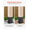 image:imageVEVOR 6x6 Post Base 4 Pcs Inner Size 56x56 inch  142x142 mm Post Brackets Heavy Duty Carbon Steel Decking Posts Wood Posts Brackets for Pavilion Deck Railing Support Deck Base Plate BlackFull Cover 6x6 4pc