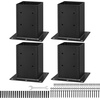 image:imageVEVOR 6x6 Post Base 4 Pcs Inner Size 56x56 inch  142x142 mm Post Brackets Heavy Duty Carbon Steel Decking Posts Wood Posts Brackets for Pavilion Deck Railing Support Deck Base Plate BlackFull Cover 6x6 4pc