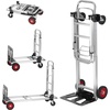 image:imageVEVOR Aluminum Folding Hand Truck 2 in 1 Design 400 lbs Capacity Heavy Duty Industrial Collapsible cart Dolly Cart with Rubber Wheels for Transport and Moving in Warehouse Supermarket Garden400 lbs