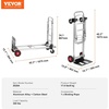 image:imageVEVOR Aluminum Folding Hand Truck 2 in 1 Design 400 lbs Capacity Heavy Duty Industrial Collapsible cart Dolly Cart with Rubber Wheels for Transport and Moving in Warehouse Supermarket Garden400 lbs