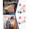 image:imageVEVOR Aluminum Truck 2 in 1 800 lbs Load Capacity Heavy Duty Industrial Convertible Folding Hand Truck and Dolly Utility Cart Converts from Hand Truck to Platform Cart with Rubber Wheels1000 lbs