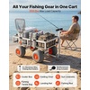 image:imageVEVOR Beach Fishing Cart 200 lbs Load Capacity Fish and Marine Cart with Two 11 Big Wheels Rubber Balloon Tires for Sand HeavyDuty Steel Pier Wagon Trolley with 7 Rod Holders for Fishing Picnic2 13 PU Tires  350 lbs